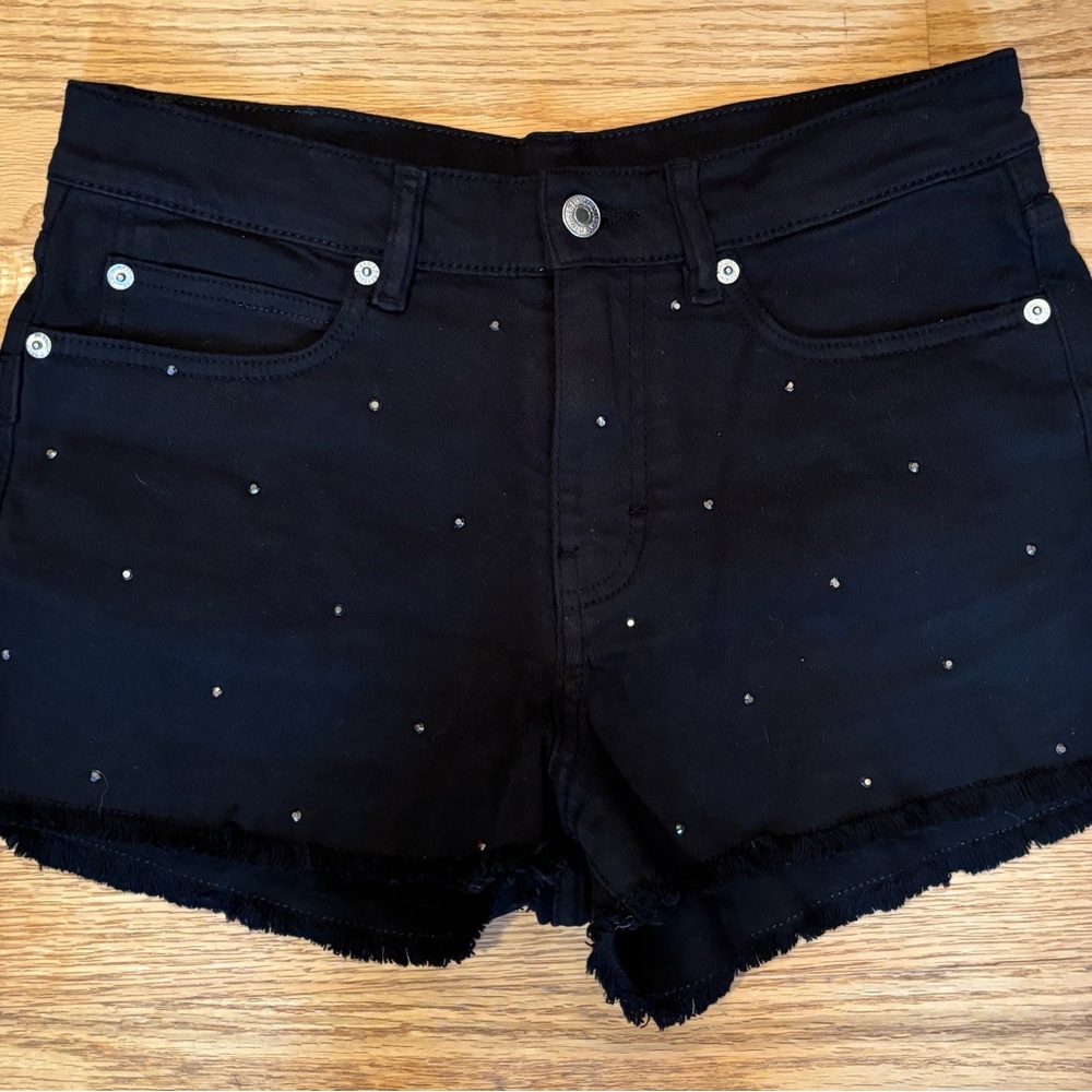 Zadig & Voltaire NWOT Storm Strass Crystal  Embellished Denim Shorts Sz 4